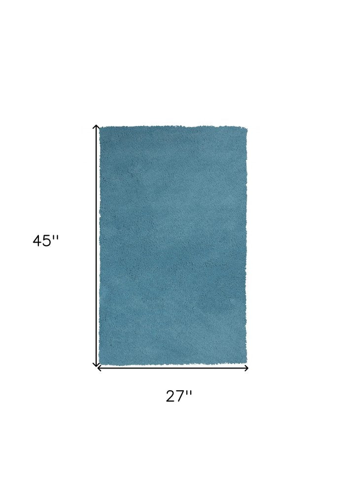8' X 10' Blue Shag Hand Woven Area Rug