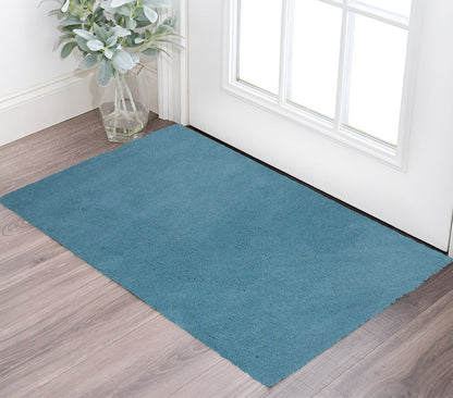 8' X 10' Blue Shag Hand Woven Area Rug