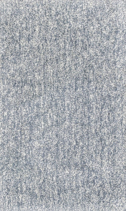 8' Slate Blue And Ivory Abstract Hand Woven Round Rug