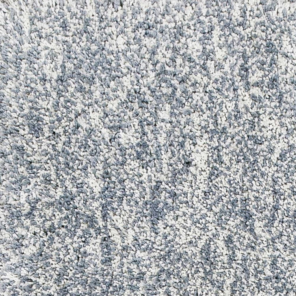8' Slate Blue And Ivory Abstract Hand Woven Round Rug