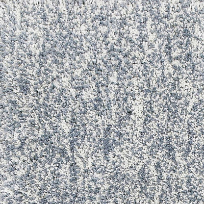 8' Slate Blue And Ivory Abstract Hand Woven Round Rug