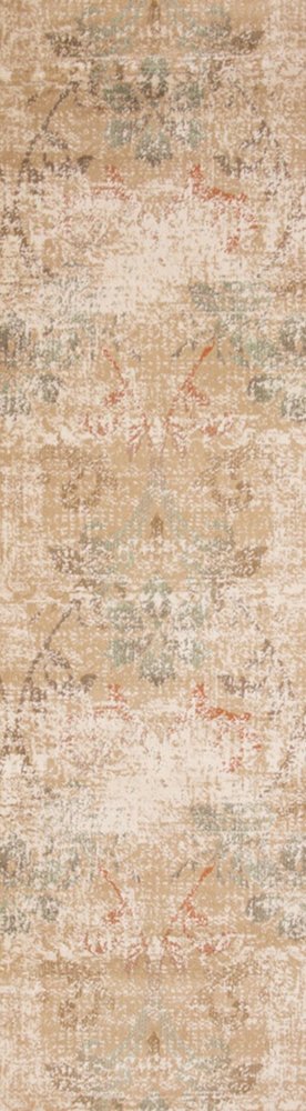 7' Champagne And Beige Damask Round Rug