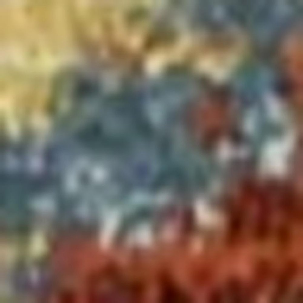 3' X 5' Blue Red And Orange Abstract Area Rug