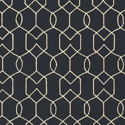 7' X 7' Navy Blue Hand Hooked Area Rug