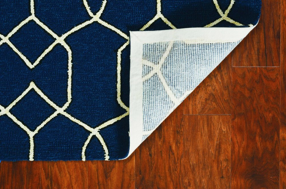 7' X 7' Navy Blue Hand Hooked Area Rug