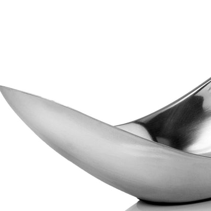 20" Silver Aluminum Contemporary Scoop Decorative Bowl