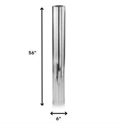 40" Silver Aluminum Cylindrical Floor Vase