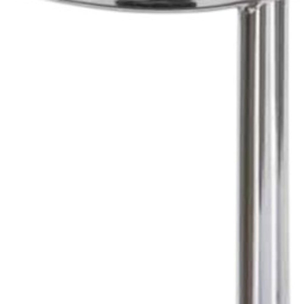 22" Silver Aluminum Round Mirrored End Table