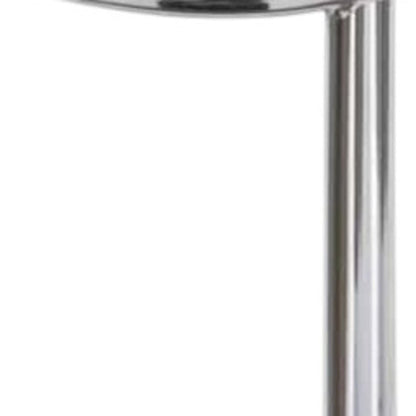 22" Silver Aluminum Round Mirrored End Table