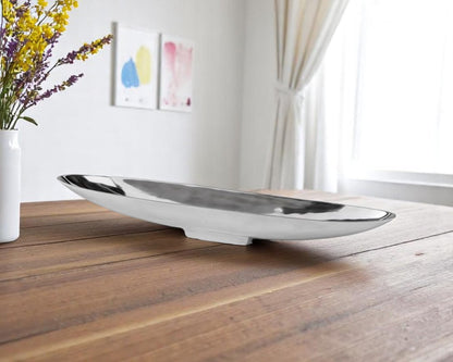 20" Contempo Shiny Silver Short Boat Tray