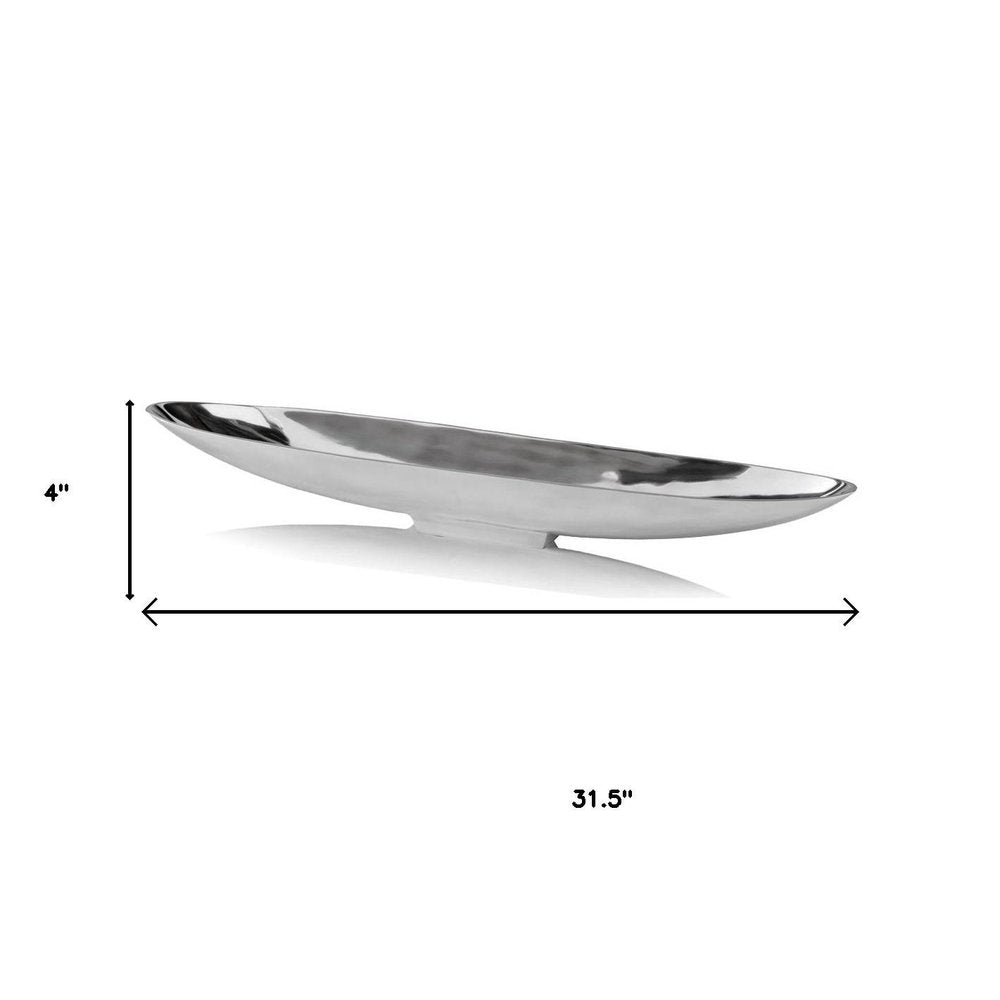 20" Contempo Shiny Silver Short Boat Tray