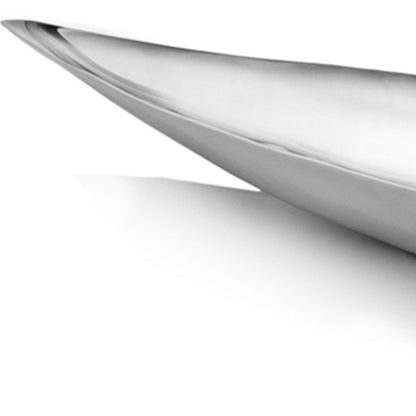 36" Silver Aluminum Leaf Shaped Centerpiece Bowl