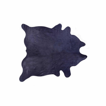 5' X 7' Navy Blue Cowhide Area Rug