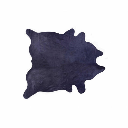 5' X 7' Navy Blue Cowhide Area Rug