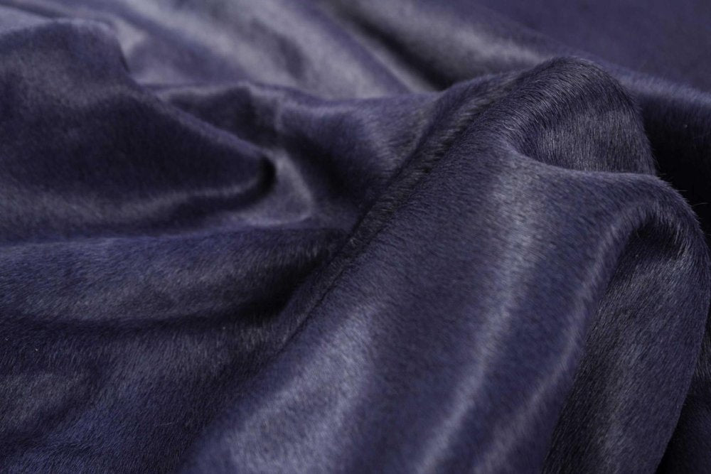 5' X 7' Navy Blue Cowhide Area Rug