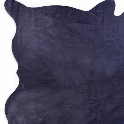 5' X 7' Navy Blue Cowhide Area Rug