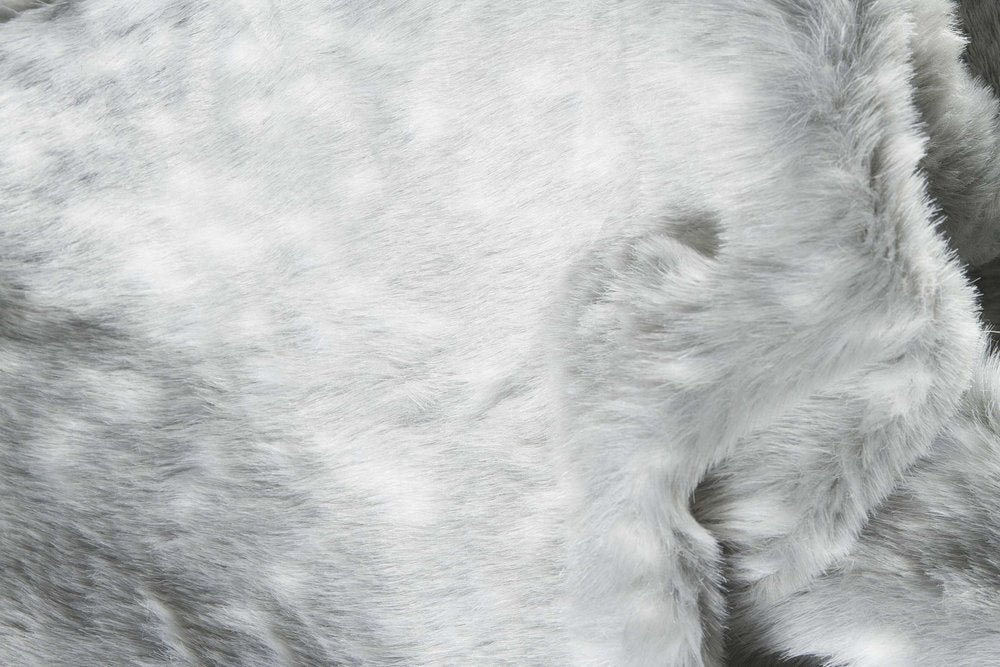 4' X 5' Gray Faux Fur Washable Area Rug