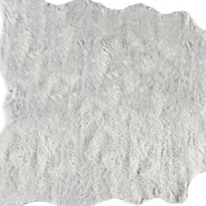 4' X 5' Gray Faux Fur Washable Area Rug
