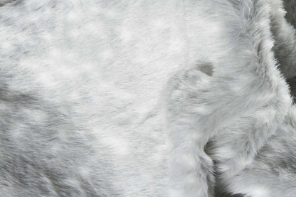 5' X 8' Gray Faux Fur Washable Area Rug