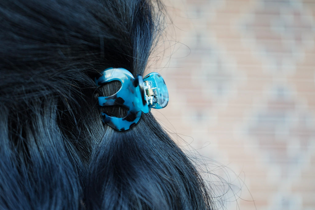 Claire Hair Claw Trio - Blue Tortoise, Snow Tortoise, and Fuchsia Tortoise