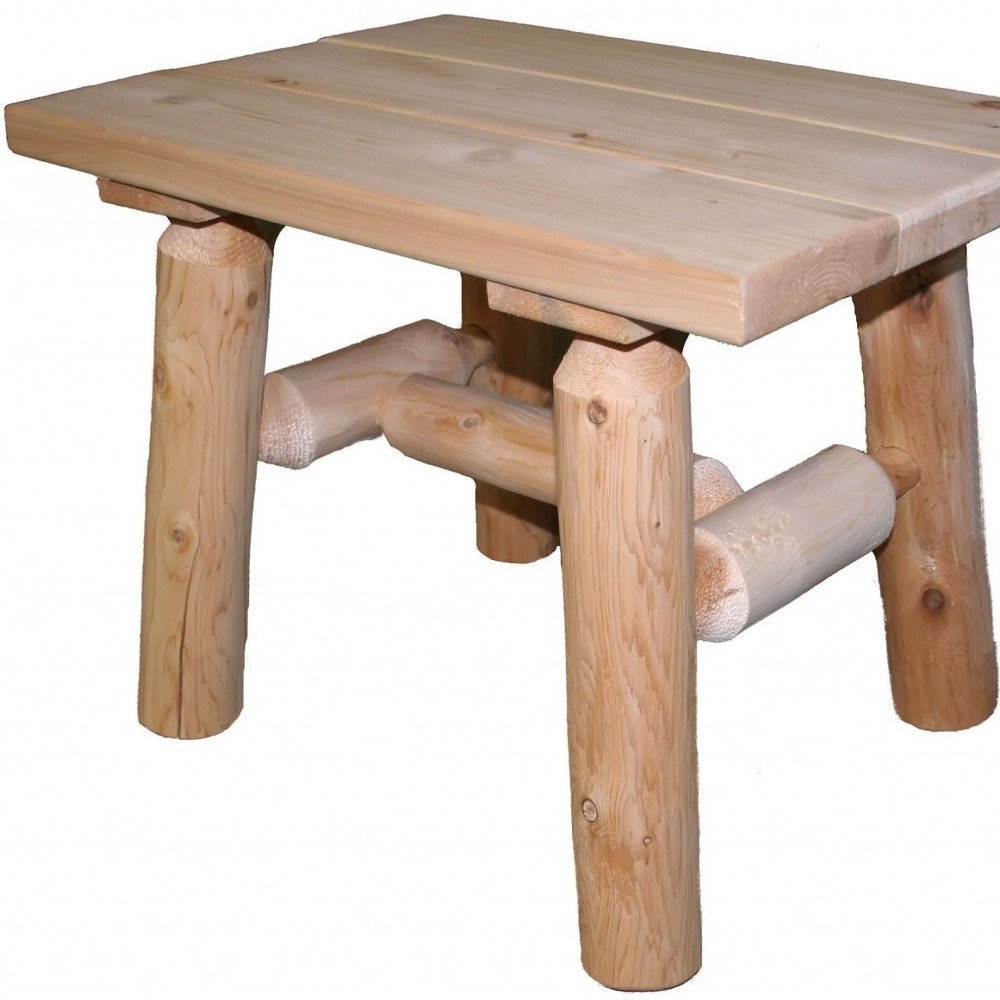 Rustic And Natural Wood End Or Side Table