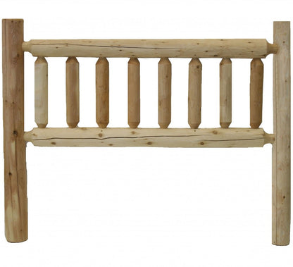 Natural Clear Finish Cedar Log Twin Headboard