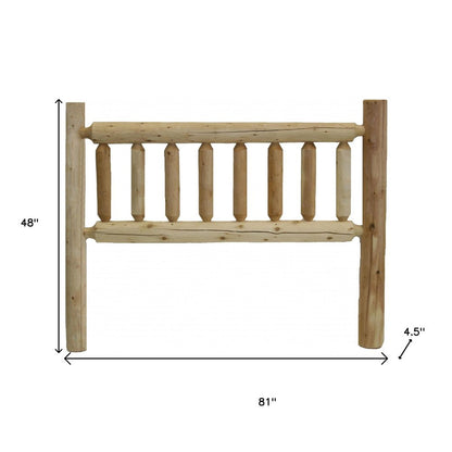 Natural Light Honey Finish Cedar Log King Headboard