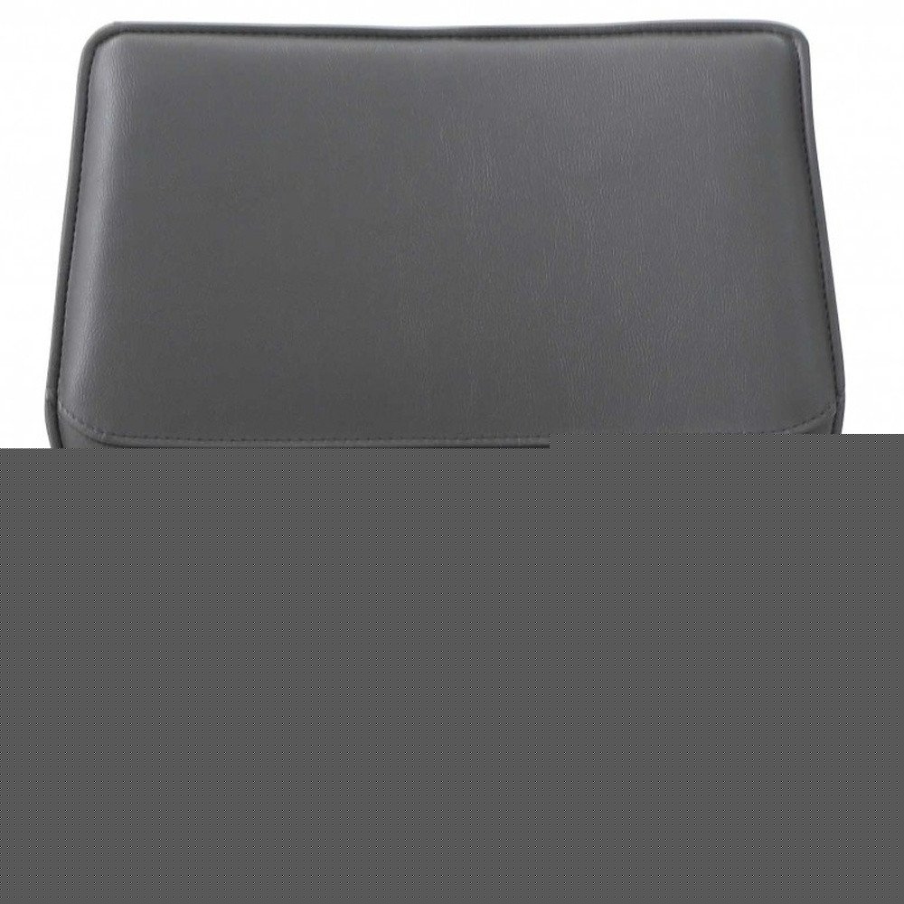 Set of Two Gray Slipcovered Upholstered Faux Leather Dining Side Chairs