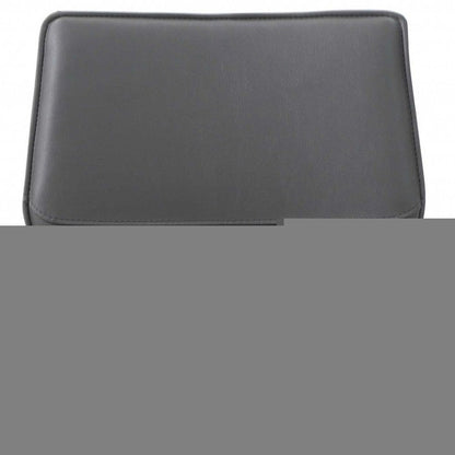 Set of Two Gray Slipcovered Upholstered Faux Leather Dining Side Chairs