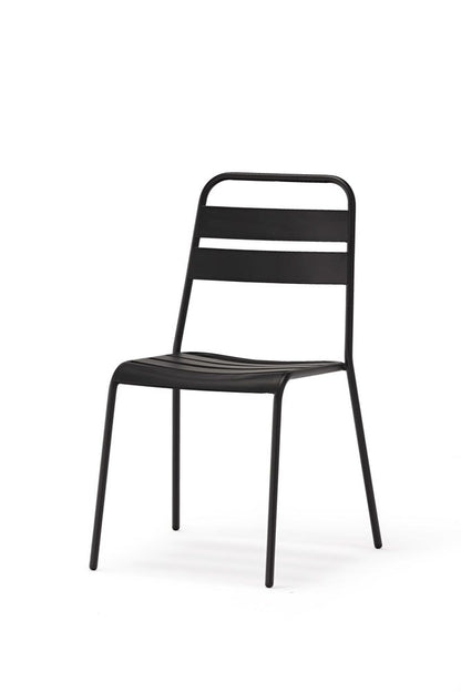 Set of Four Gray Faux Leather Dining Side Chairs
