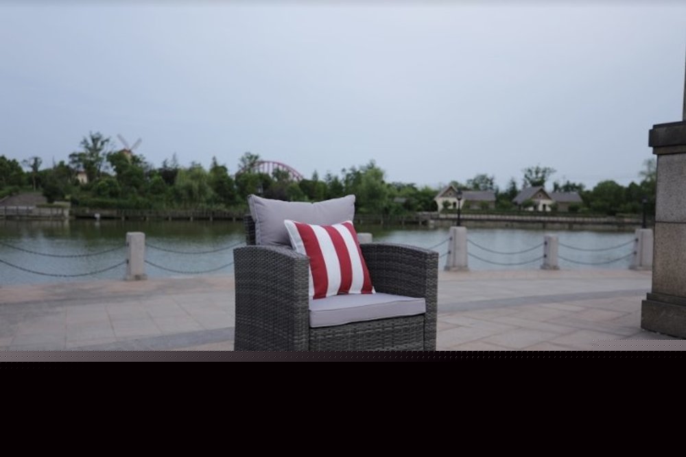 Six Piece Outdoor Brown Metal Sofa Seating Group With Cushions