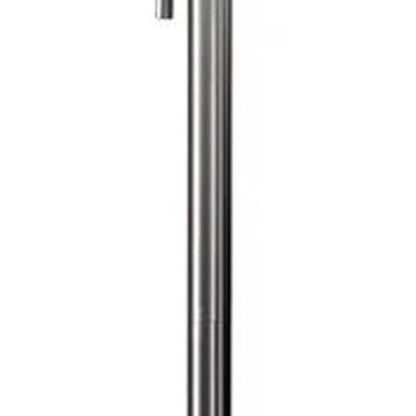 61" Brass Metal Floor Lamp With White Fabric Cylinder Shade