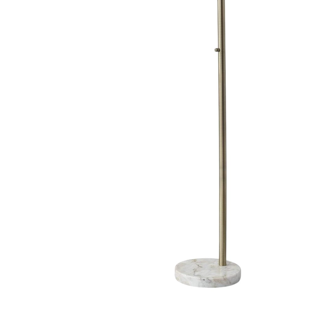 74" Silver Metal Arched Floor Lamp With Gray Linen Drum Shade
