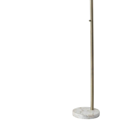 74" Silver Metal Arched Floor Lamp With Gray Linen Drum Shade