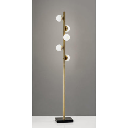 Brass Metal LED With White Glass Shade