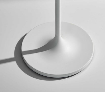 60" White Floor Lamp With White Fabric Drum Shade