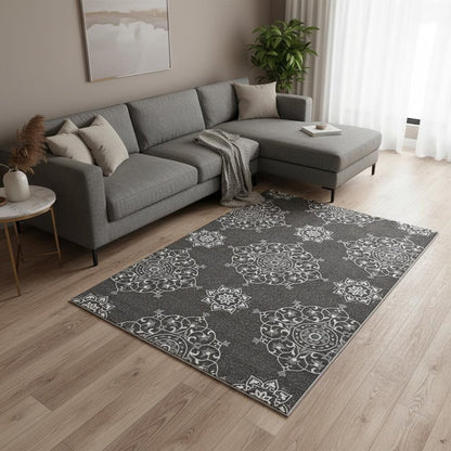 8' X 10' Charcoal Hand Tufted Area Rug