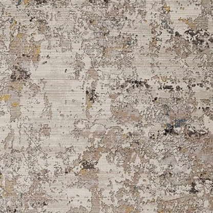 4' X 5' Beige Tan And Gold Abstract Area Rug