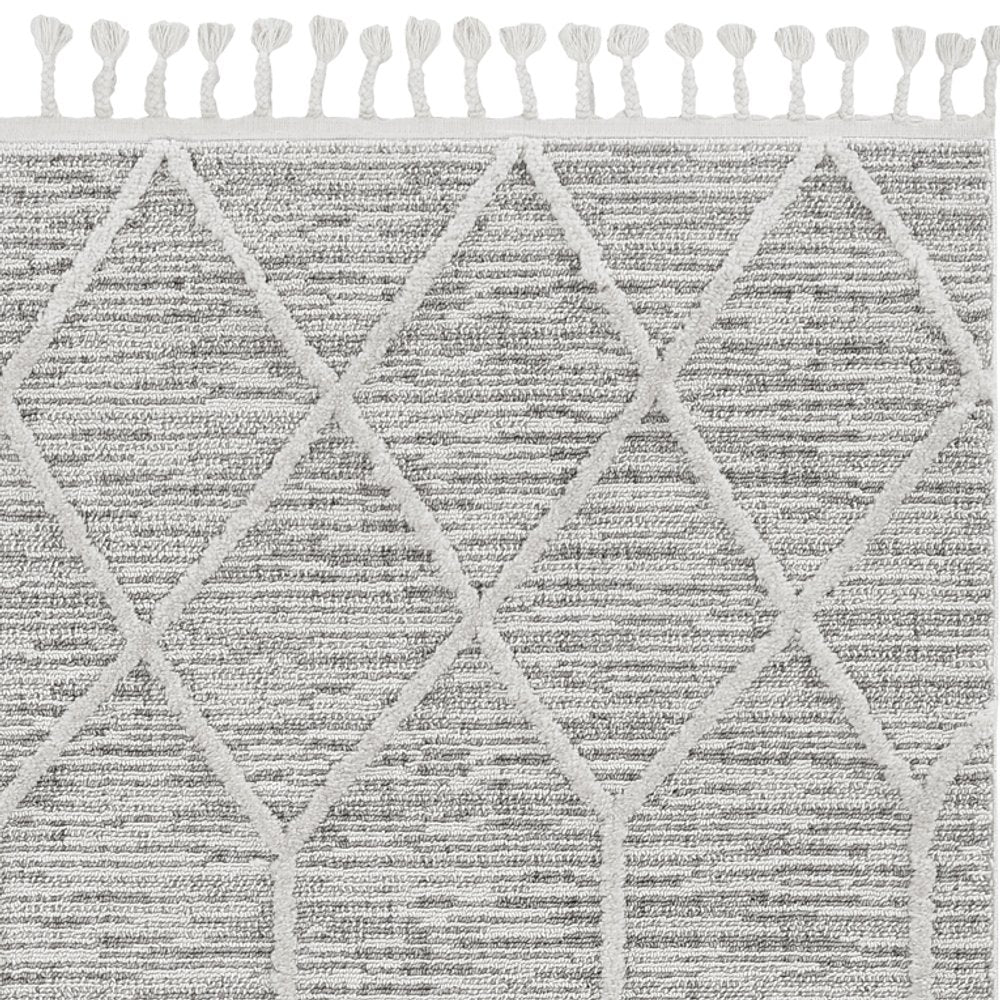 12' X 15' Gray and Ivory Geometric Area Rug