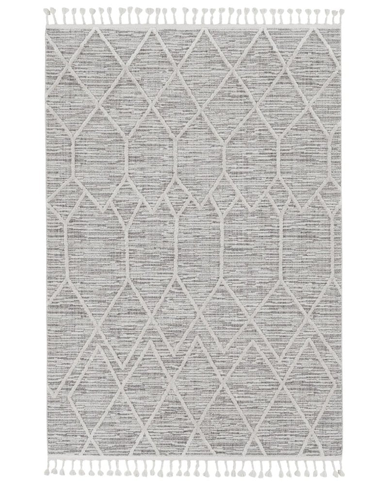 12' X 15' Gray and Ivory Geometric Area Rug