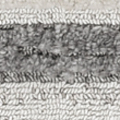 8' Gray And Ivory Abstract Runner Rug