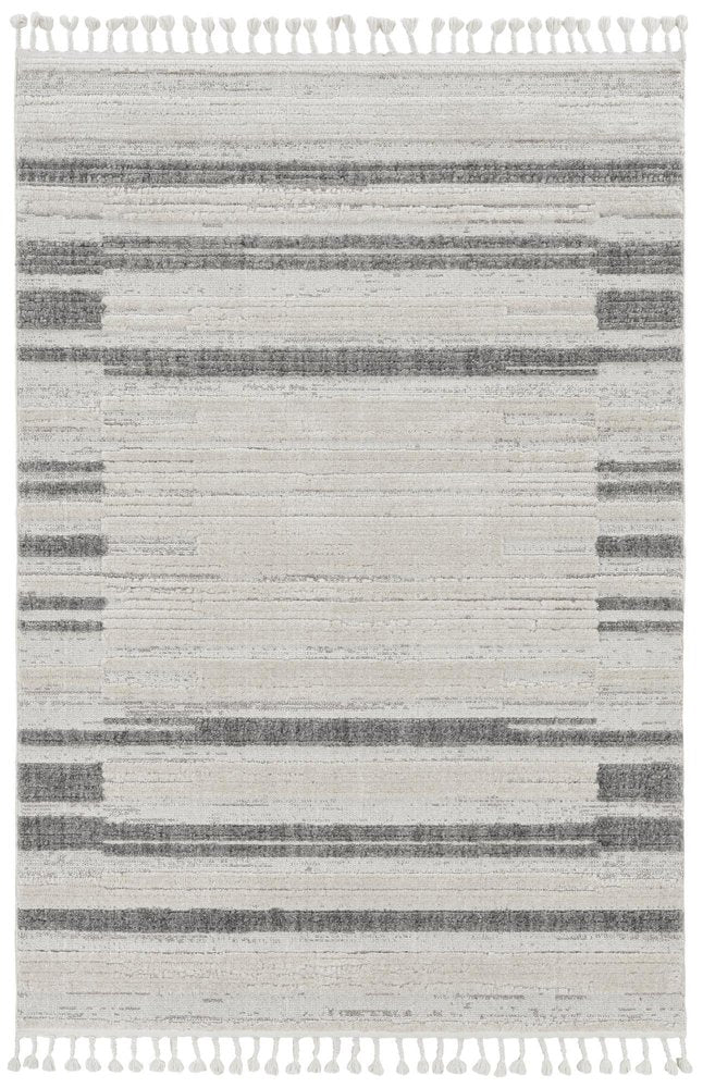 8' Gray And Ivory Abstract Runner Rug