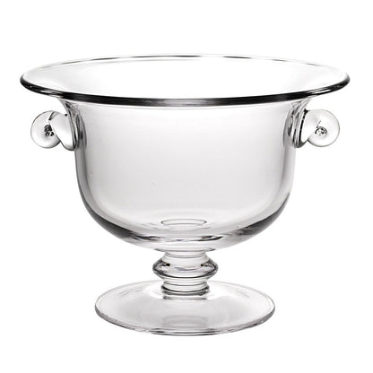 11" Clear Mouth  Blown Crystal Round Pedestal Centerpiece Bowl