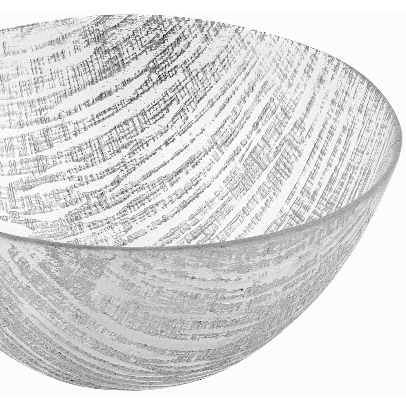 9" Clear And Silver Lead Free Crystal Round Serving Bowl