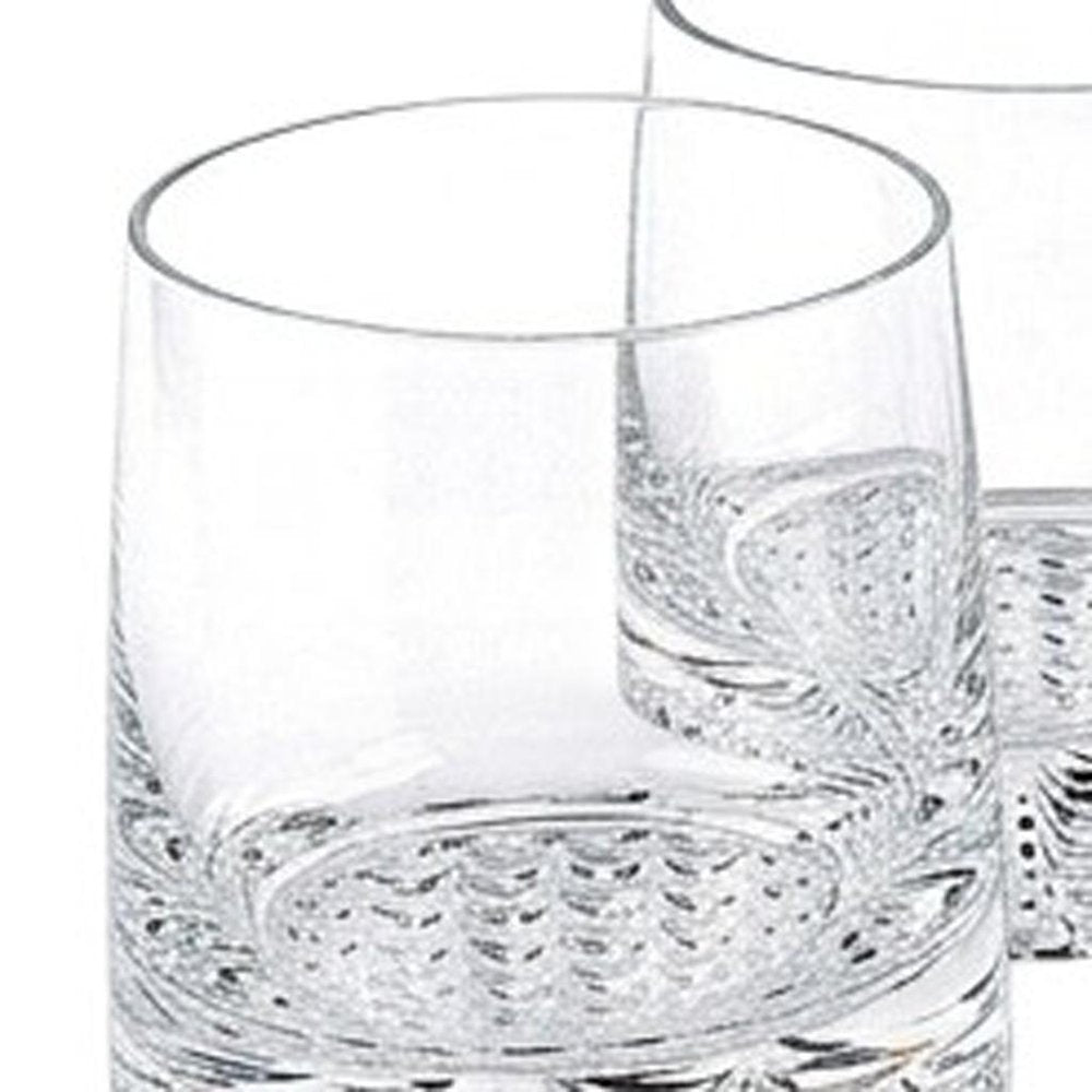 Set of Five Clear Crystal Straight Shape Stemless Decanter And Whiskey Glass