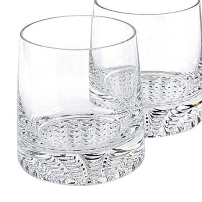 Set of Five Clear Crystal Straight Shape Stemless Decanter And Whiskey Glass