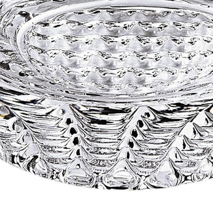 Set of Four Clear Crystal Glass Convex Curve Shape Stemless Decanter
