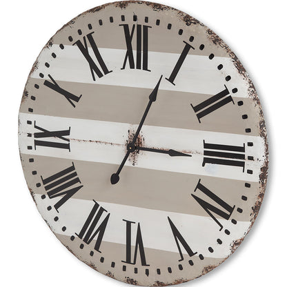 3" Gray And White Metal Analog Round Wall Clock