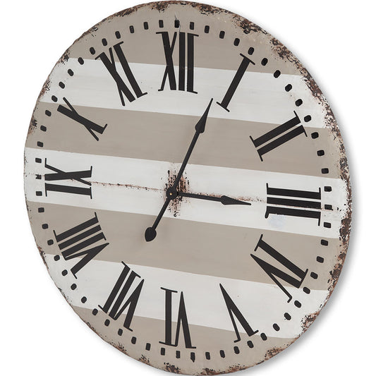 3" Gray And White Metal Analog Round Wall Clock