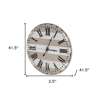 3" Gray And White Metal Analog Round Wall Clock
